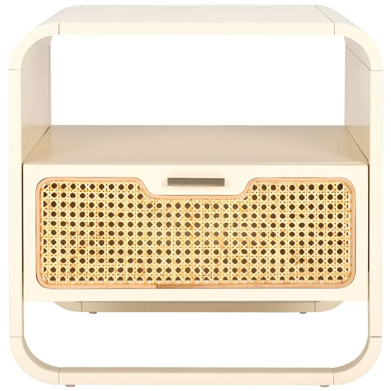 Newport Furnishings 1-Drawer Rattan Nightstand with Open Shelf - Fully Assembled