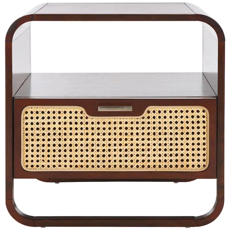 Newport Furnishings 1-Drawer Rattan Nightstand with Open Shelf - Fully Assembled