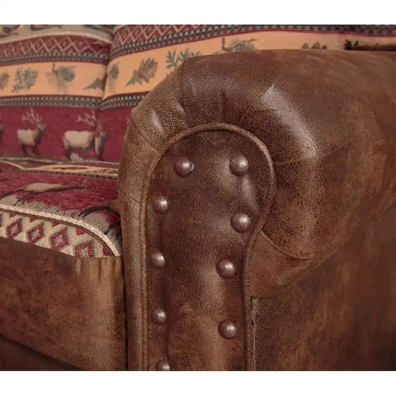 Newport Furnishings 2-Piece Sectional Sofa with Nailhead Trim - Rustic Lodge Style