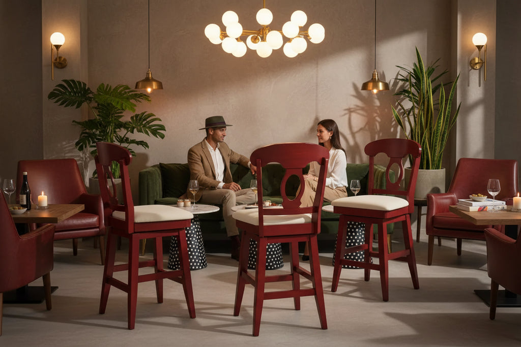 Eleanor Napoleon Back Wood Swivel Chair by iNSPIRE Q Classic