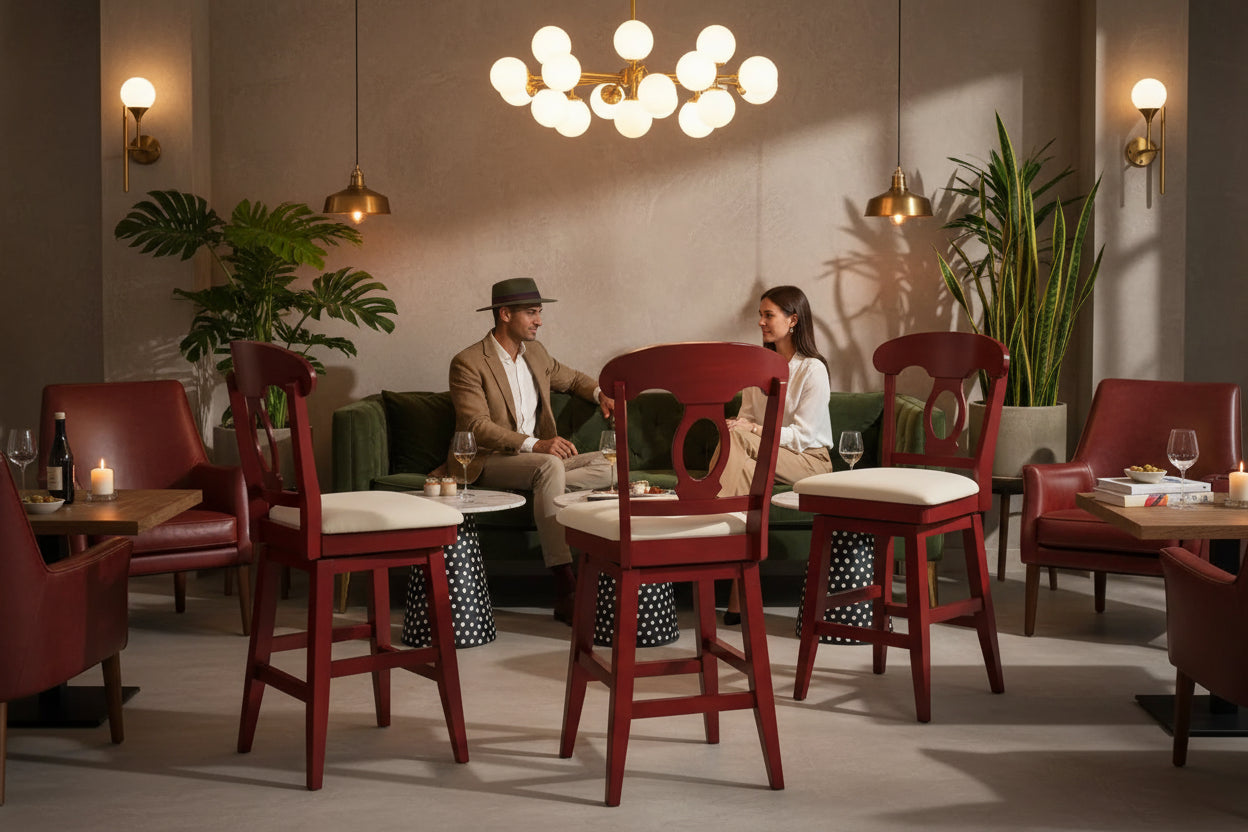 Eleanor Napoleon Back Wood Swivel Chair by iNSPIRE Q Classic