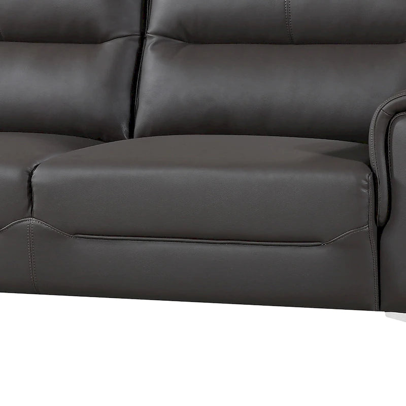 Strick & Bolton Vicente Grey Leather Gel 2-piece Living Room Set