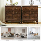 Pallantium Farmhouse 30Tall Distressed 3-Drawer Nightstand With Solid Wood Legs and Adjustable Feet Set Of 2 by HULALA HOME