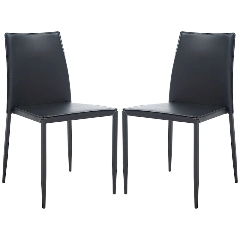 Newport Furnishings Modern Faux Leather Dining Chair (Set of 2) - Black