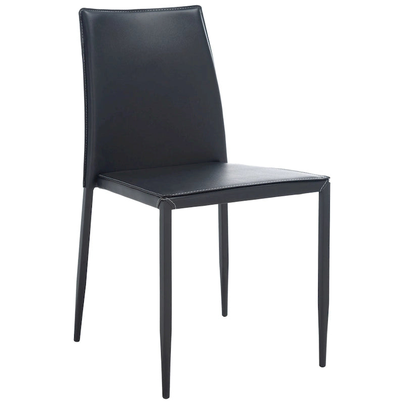 Newport Furnishings Modern Faux Leather Dining Chair (Set of 2) - Black