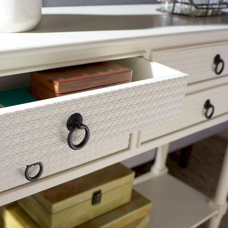 Newport Furnishings 4-Drawer Console Table with Carved Details - 42" Wide