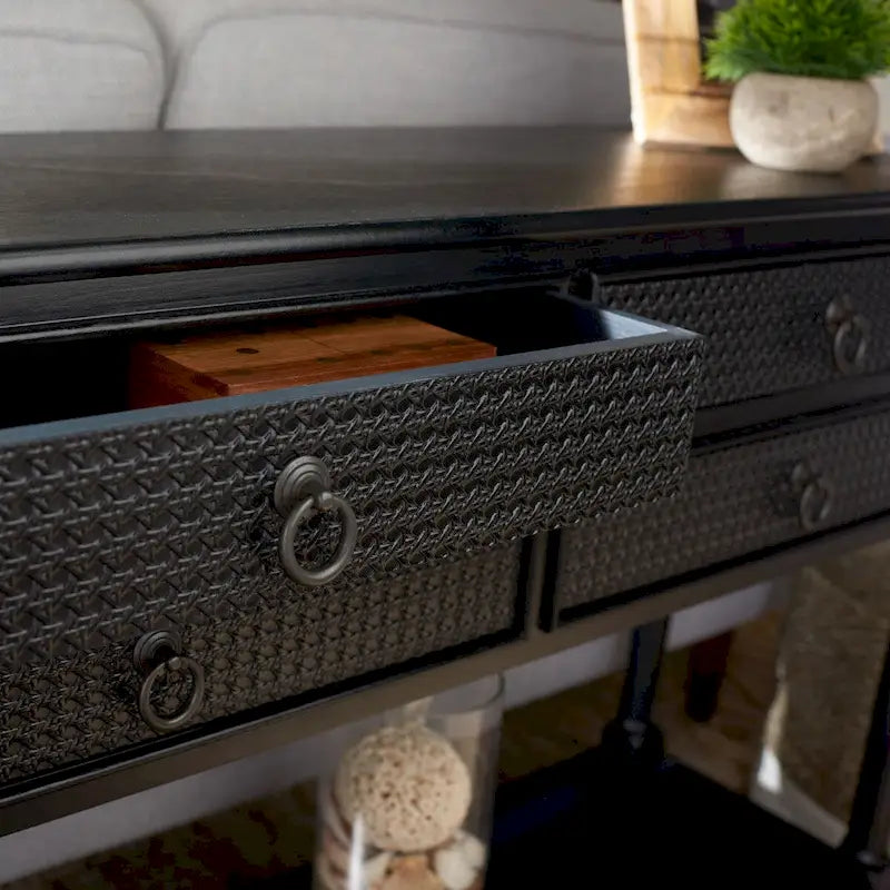 Newport Furnishings 4-Drawer Console Table with Carved Details - 42" Wide