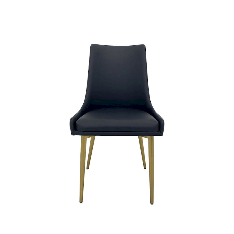 Newport Furnishings Dining Chairs with PU Seat and Matte Gold Legs (Set of 2)