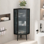 3-Tiers Coner Cabinet With Glass Door