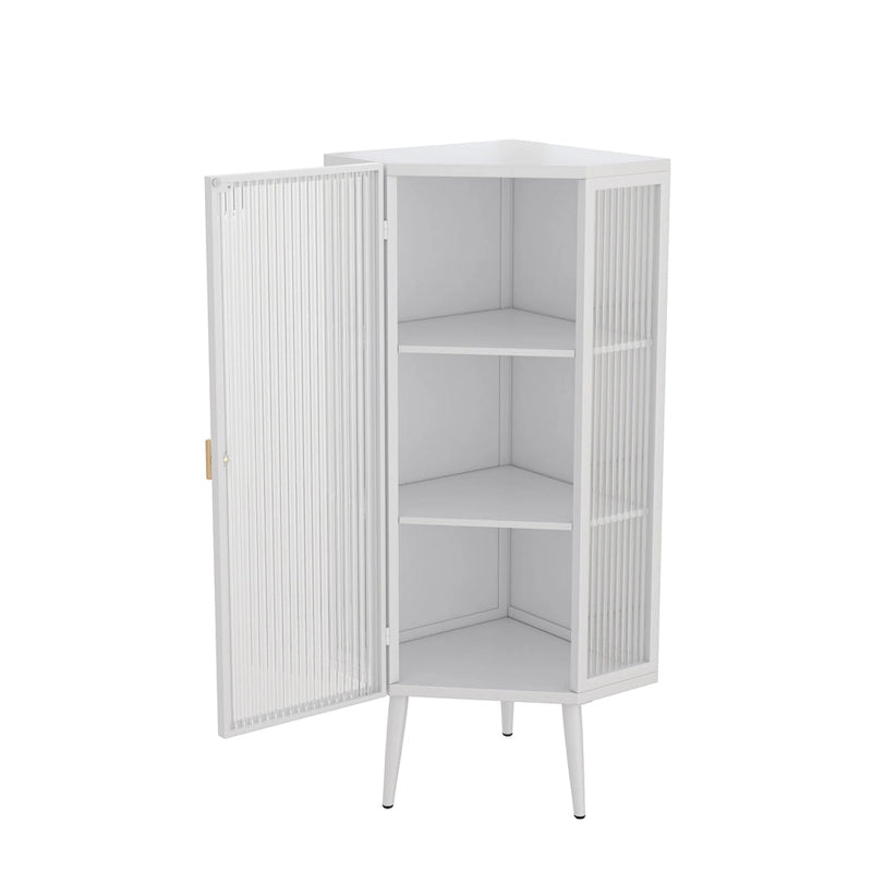 3-Tiers Coner Cabinet With Glass Door